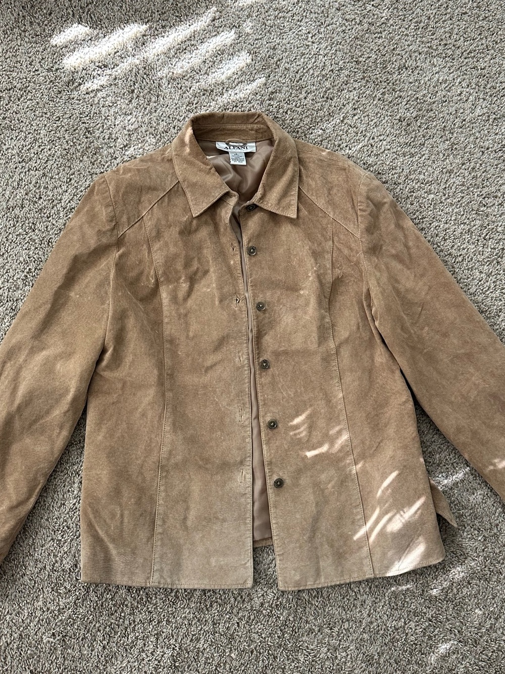 Alfani Suede Collared Jacket in Light Brown